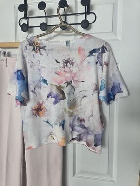 Loggia de Tessitori Knit Floral Short Sleeve Top